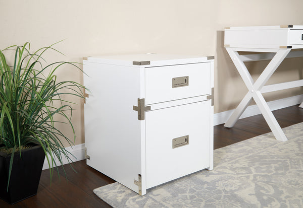 OSP Home Furnishings Wellington 2 Drawer File Cabinet White
