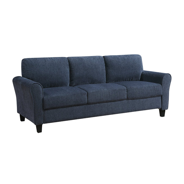 English Elm Contemporary Blue Chenille 3 Piece Living Room Set with Pocket Coil Cushioned Seating B011S02486