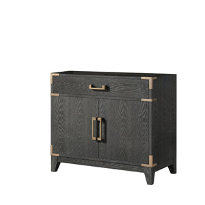 English Elm Black Oak Single Bath Vanity - Stylish 36" Bathroom Storage With Soft-Close Doors & Easy Setup B2731P260908