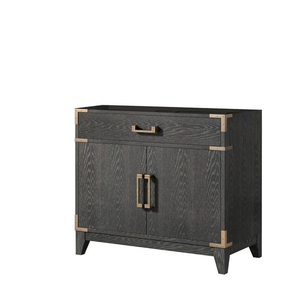 English Elm Black Oak Single Bath Vanity - Stylish 36" Bathroom Storage With Soft-Close Doors & Easy Setup B2731P260908