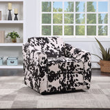 OSP Home Furnishings Cassie Swivel Arm Chair Black Cow