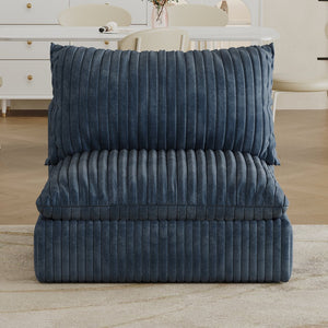 English Elm Cloud Sofa - Luxurious Corduroy, Deep Seating, Modular Design, No Assembly, Removable Cushions, Blue W2824P324530