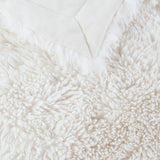 Madison Park Haven Glam/Luxury Faux Fur Throw 50x60" MP50-8240 Ivory