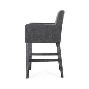 English Elm Upholstered Counter Stool with Arms Rubberwood Frame for Kitchen Island or Home Bar N780P365871C