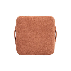 English Elm Jennifer Taylor Home - Oliver 16" Tapered Square Upholstered Ottoman - Compact Fleece Pouf, Modern Footrest & Seat (16") Orange B2719P269259