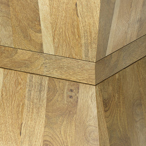 English Elm Westfield Handcrafted Mango Wood Side Table in Natural Light Brown — Modern Boho End Table, 14x14x20" B136P159655