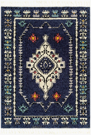 Livabliss Casablanca Shag Polyester Area Rug Moroccan Geometric Pattern with Fringe Accent CAG2302-9212