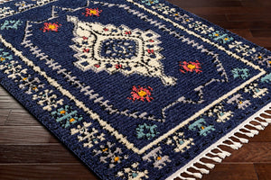 Livabliss Casablanca Shag Polyester Area Rug Moroccan Geometric Pattern with Fringe Accent CAG2302-9212