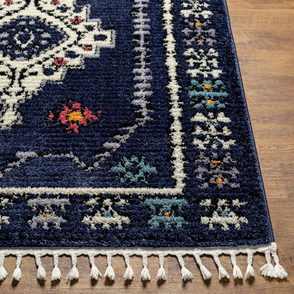 Livabliss Casablanca Shag Polyester Area Rug Moroccan Geometric Pattern with Fringe Accent CAG2302-9212