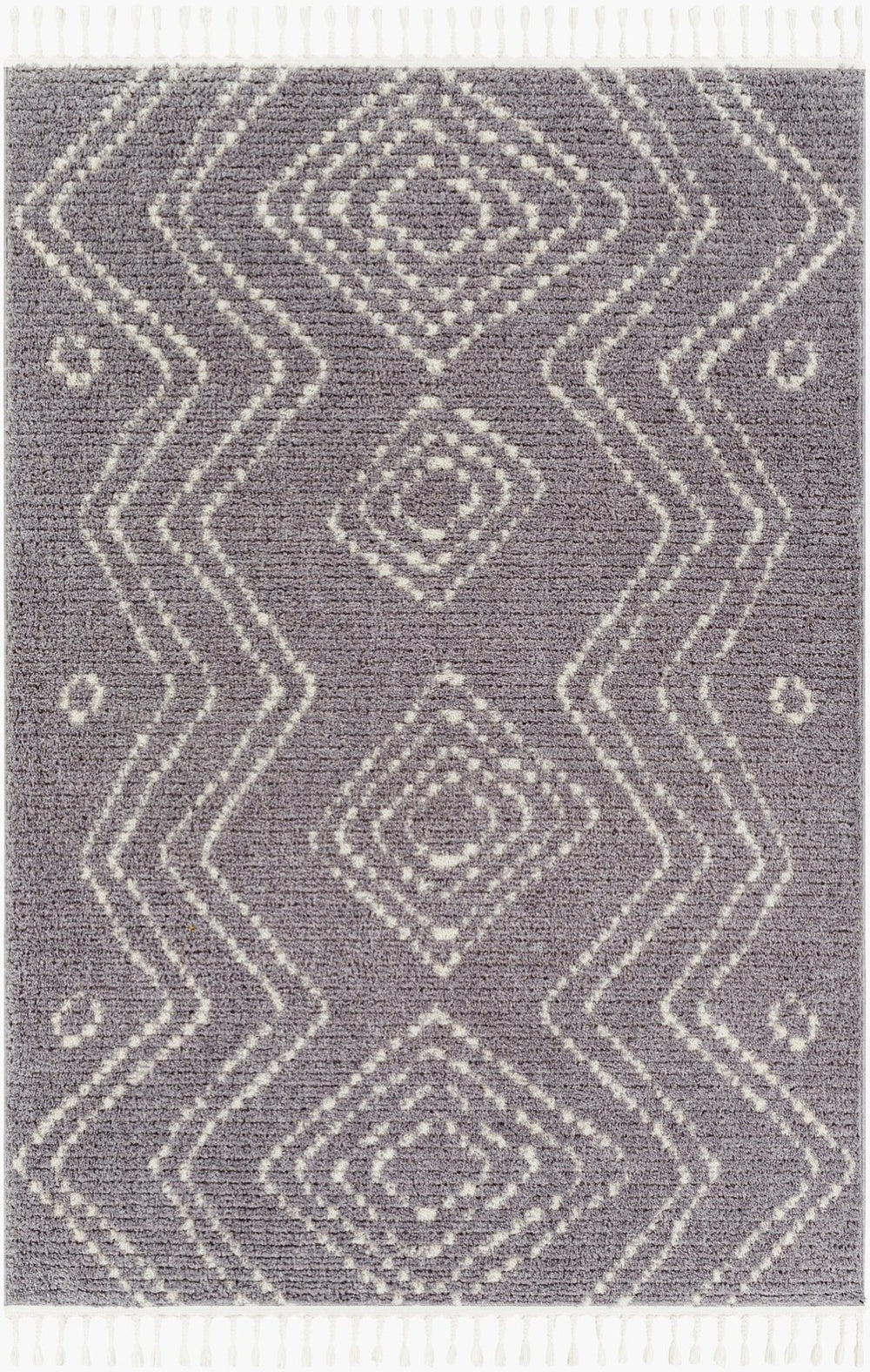 Livabliss Casablanca High Pile Shag Rug Bohemian Fringe Polyester Weave for Large Living Rooms CAG2314-9212