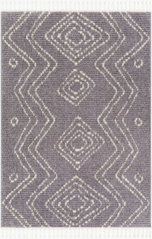 Livabliss Casablanca High Pile Shag Rug Bohemian Fringe Polyester Weave for Large Living Rooms CAG2314-9212