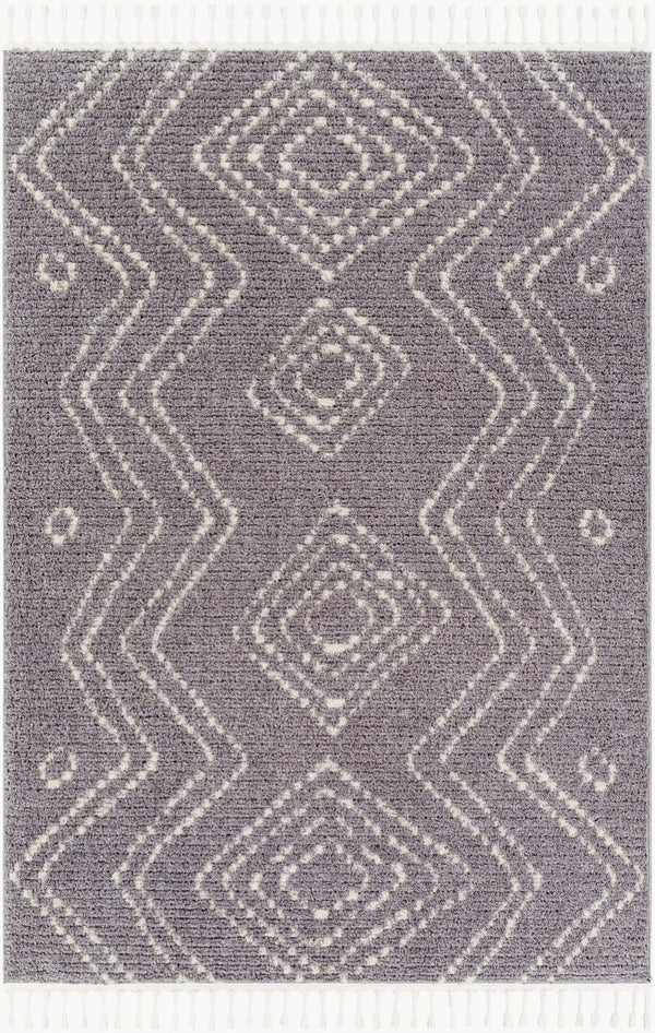 Livabliss Casablanca High Pile Shag Rug Bohemian Fringe Polyester Weave for Large Living Rooms CAG2314-9212