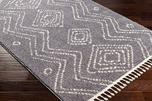Livabliss Casablanca High Pile Shag Rug Bohemian Fringe Polyester Weave for Large Living Rooms CAG2314-9212
