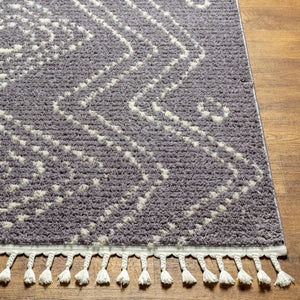 Livabliss Casablanca High Pile Shag Rug Bohemian Fringe Polyester Weave for Large Living Rooms CAG2314-9212