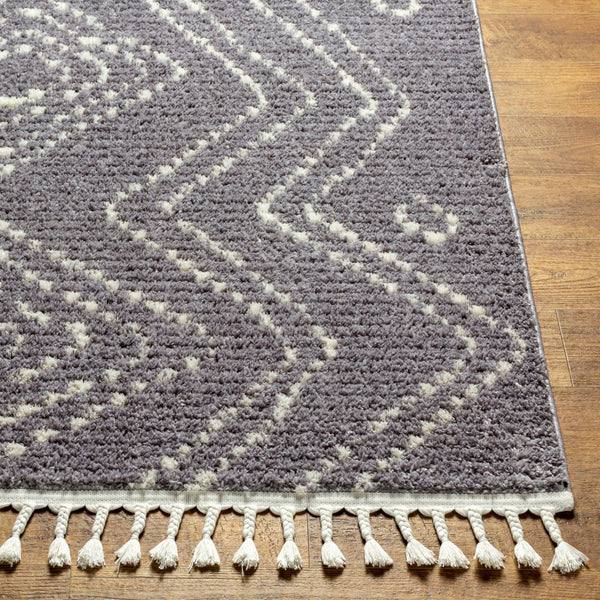 Livabliss Casablanca High Pile Shag Rug Bohemian Fringe Polyester Weave for Large Living Rooms CAG2314-9212