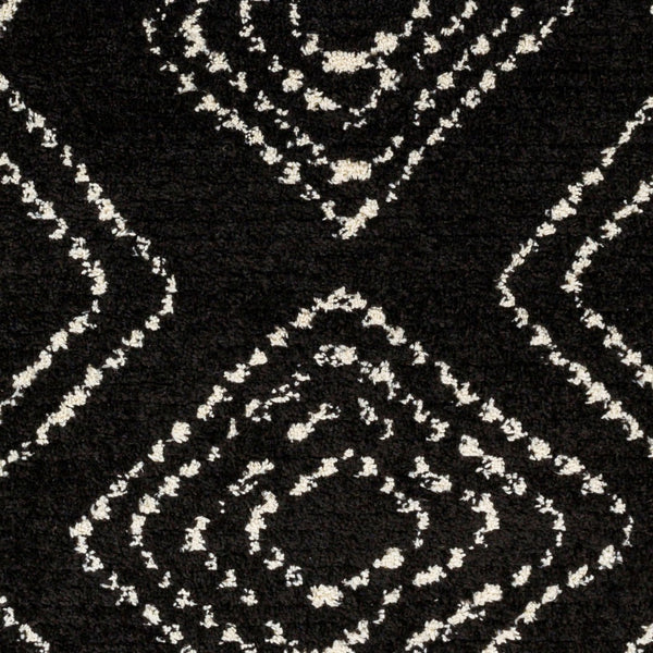 Livabliss Casablanca Shag Plush Polyester Area Rug Machine Woven in Turkey for Living Rooms Black, Ivory 5'3" x 7' CAG2315-537