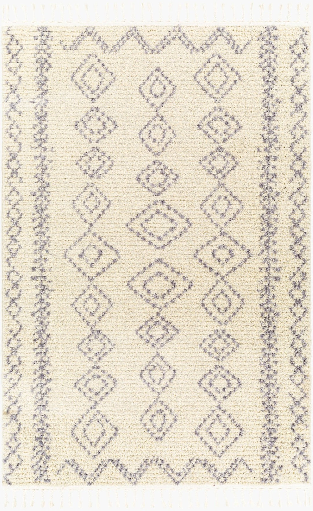 Livabliss Casablanca Shag Polyester Area Rug Plush High Pile for Living Room Bedroom Warmth Ivory, Medium G 6'7" x 9' CAG2316-679
