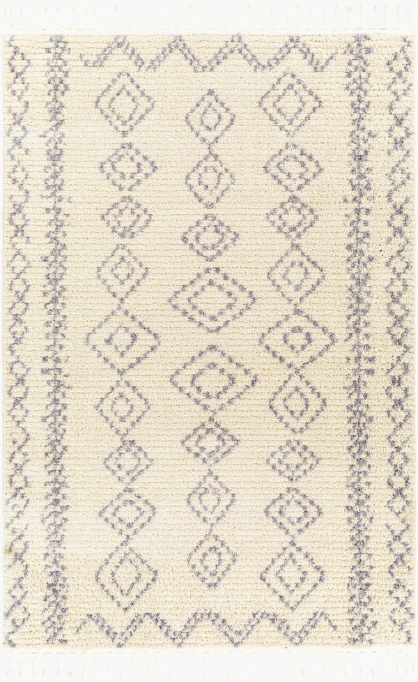 Livabliss Casablanca Shag Polyester Area Rug Plush High Pile for Living Room Bedroom Warmth Ivory, Medium G 6'7" x 9' CAG2316-679