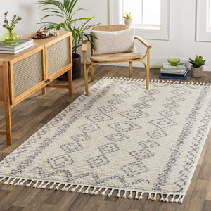 Livabliss Casablanca Shag Polyester Area Rug Plush High Pile for Living Room Bedroom Warmth Ivory, Medium G 6'7" x 9' CAG2316-679