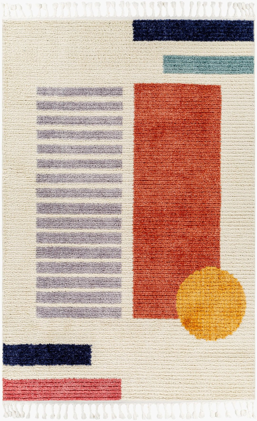 Livabliss Casablanca High Pile Shag Rug Plush Polyester Fringe Accent for Large Living Rooms CAG2320-9212