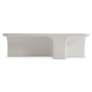 Bernhardt Bernhardt Sculptural Lennox Outdoor Cocktail Table — Chalky White Grp Concrete, Durable 56" W Centerpiece X10018