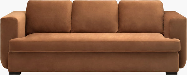 Surya Cahill Sofa - Luxurious 34"H X 94"W X 41"D Plush Upholstered Comfort With Easy Care - Transform Your Space! Upholstery, Camel,Base, Charcoal Polyester,Rubber Wood,Polyurethane Foam,Dacron Cahl001-349441