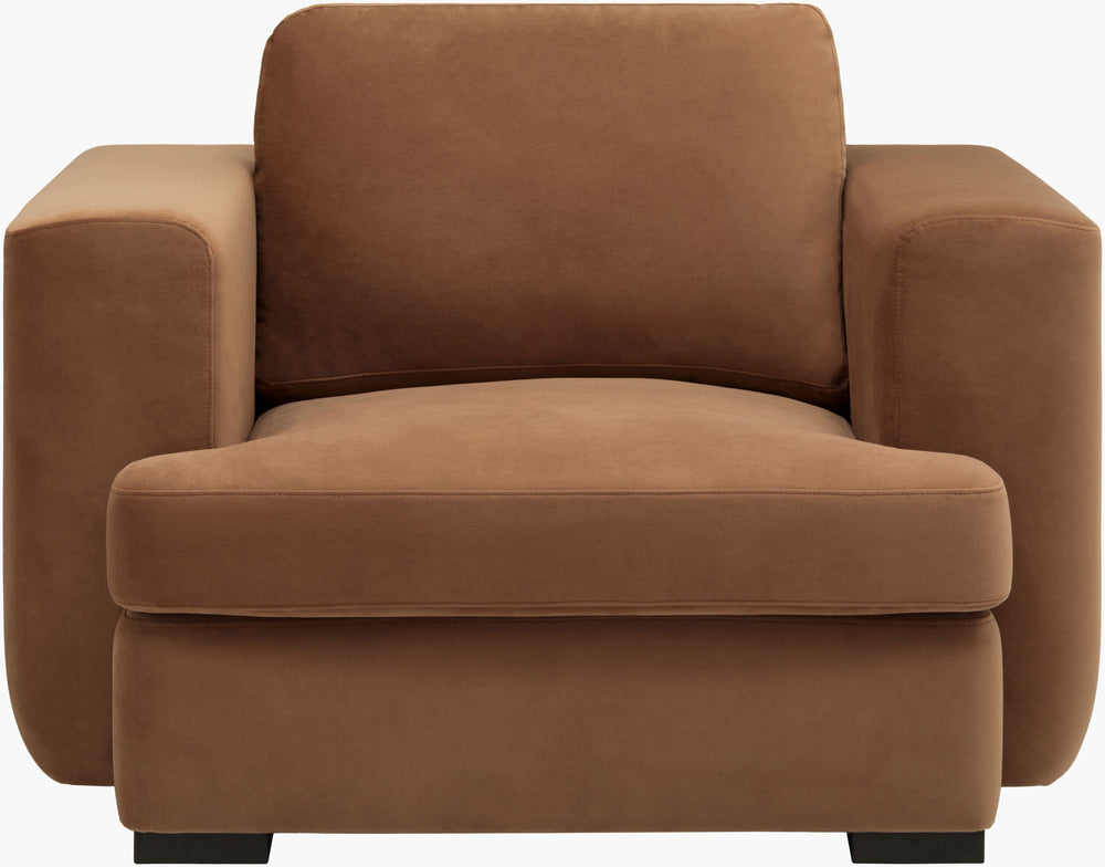 Surya Cahill Accent Chair - Stylish 34"H X 48"W X 41"D Upholstered Comfort With Easy Care For Your Home Decor Base, Charcoal Polyester,Rubber Wood,Polyurethane Foam,Dacron Cahl002-344841