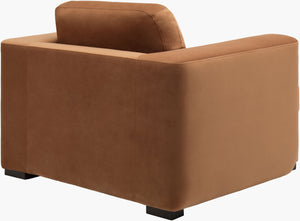 Surya Cahill Accent Chair - Stylish 34"H X 48"W X 41"D Upholstered Comfort With Easy Care For Your Home Decor Base, Charcoal Polyester,Rubber Wood,Polyurethane Foam,Dacron Cahl002-344841