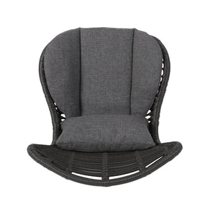 English Elm Christopher Knight Home® - Frazer Woven Rattan Patio Chairs Set of 2 with Water-Resistant Cushions and Durable Iron Frame Grey 65489.00GRY