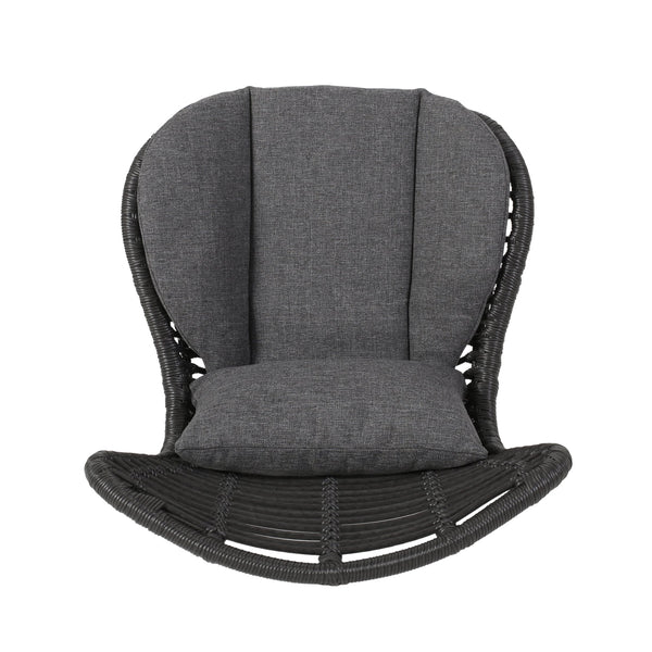 English Elm Christopher Knight Home® - Frazer Woven Rattan Patio Chairs Set of 2 with Water-Resistant Cushions and Durable Iron Frame Grey 65489.00GRY