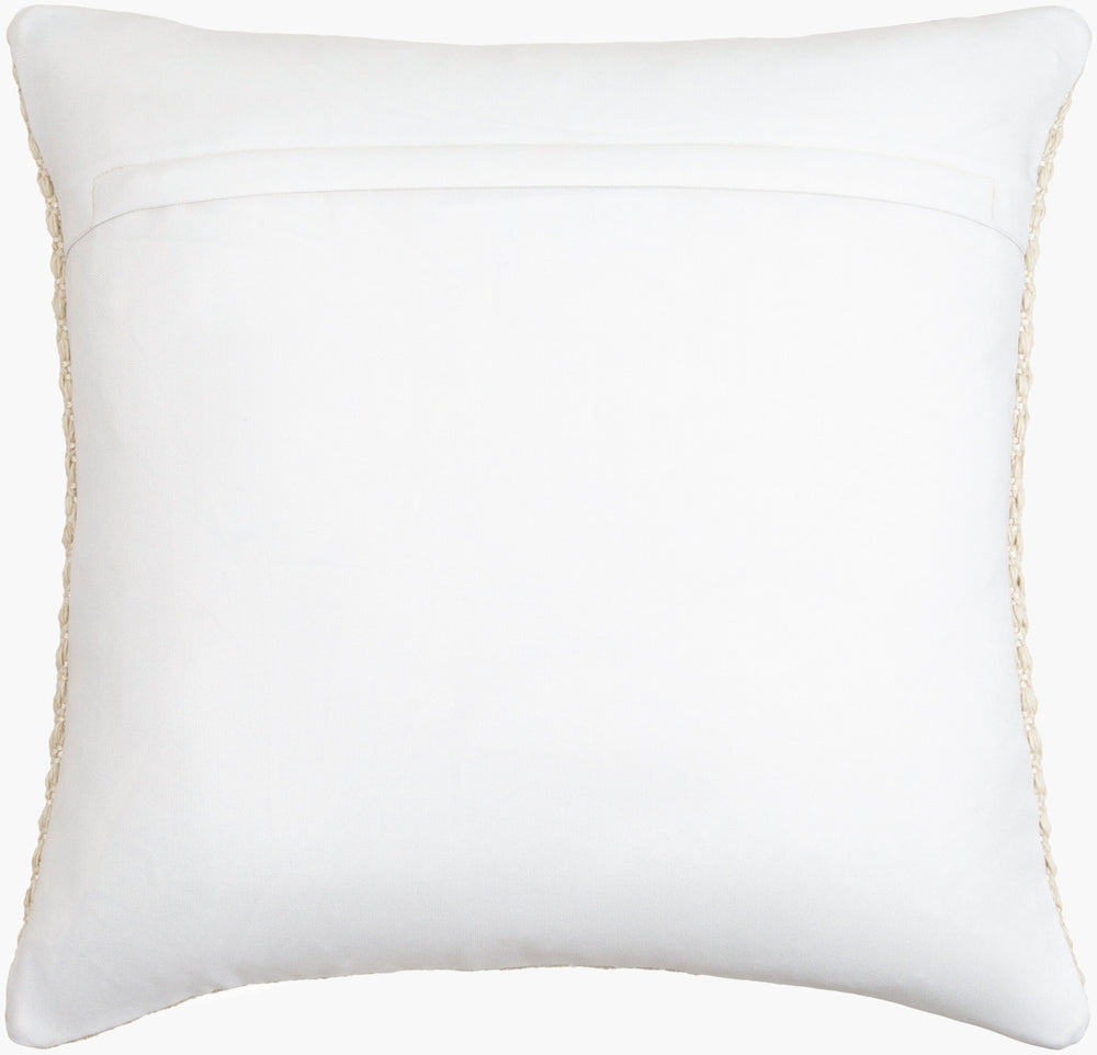 Surya Cairn Eco-friendly 18" Farmhouse Cottage Accent Pillow For Indoor & Outdoor Comfort & Style Beige Recycled Pet Yarn,Polyester Cai001-2020d