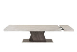 VIG Furniture Nova Domus Cairo - Italian Modern Faux Marble & Pecan Elm Extendable Dining Table VGACCAIRO-TBL