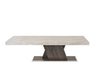 VIG Furniture Nova Domus Cairo - Italian Modern Faux Marble & Pecan Elm Extendable Dining Table VGACCAIRO-TBL