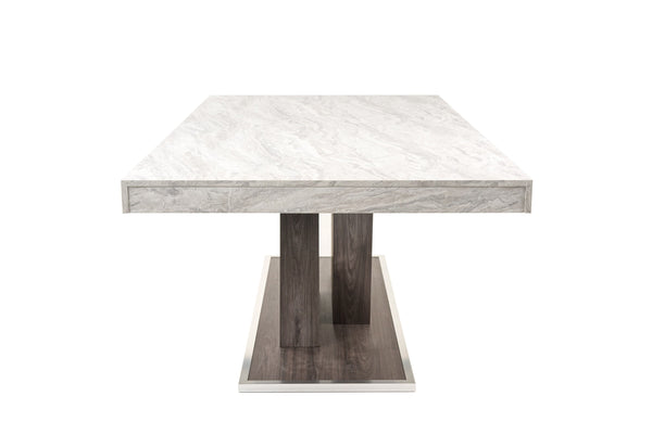 VIG Furniture Nova Domus Cairo - Italian Modern Faux Marble & Pecan Elm Extendable Dining Table VGACCAIRO-TBL