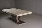 VIG Furniture Nova Domus Cairo - Italian Modern Faux Marble & Pecan Elm Extendable Dining Table VGACCAIRO-TBL