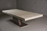 VIG Furniture Nova Domus Cairo - Italian Modern Faux Marble & Pecan Elm Extendable Dining Table VGACCAIRO-TBL