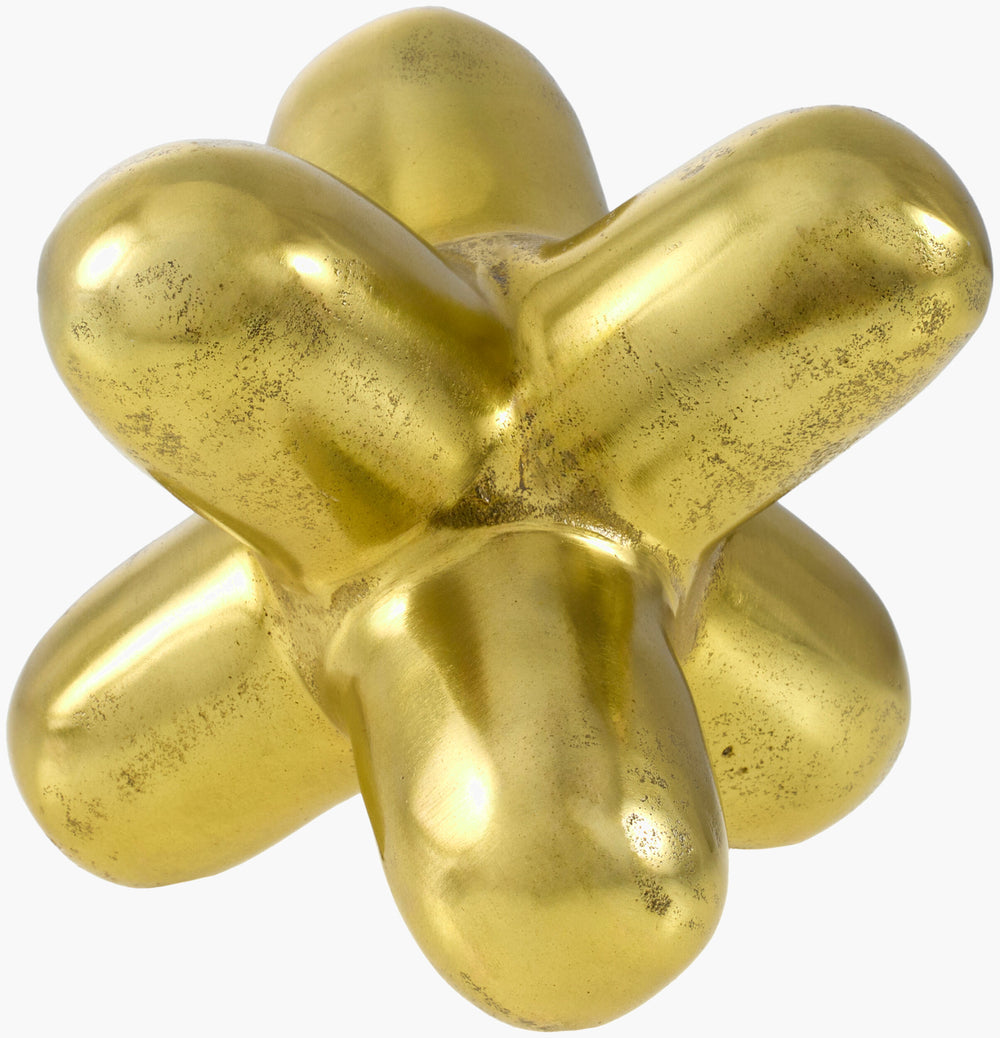 Surya Caitlin Minimalist Decorative Sculpture - Elegant Aluminum Accent For Modern Home Décor, 7" Size Metallic ,Silver Aluminum Cait001-777