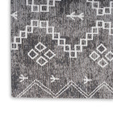 Nourison Brixton BRX01 Machine Made Loom-woven Tribal Border Indoor Only Modern & Contemporary Bohemian Rug Gray, Gray 64% Polyester,34% Cotton,2% Other 99446887061