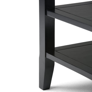English Elm Acadian End Table In Black - Handcrafted Solid Wood With Open Shelves For Stylish, Versatile Storage B136P159687