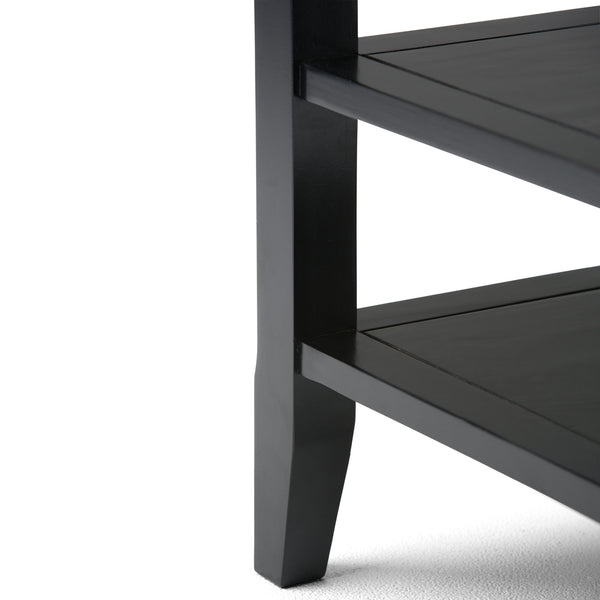 English Elm Acadian End Table In Black - Handcrafted Solid Wood With Open Shelves For Stylish, Versatile Storage B136P159687