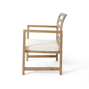 English Elm Christopher Knight Home® - Outdoor Acacia Wood Club Chairs Set of 2 with White Cushions, Weather-Resistant Poolside Seating 36" 56836.00
