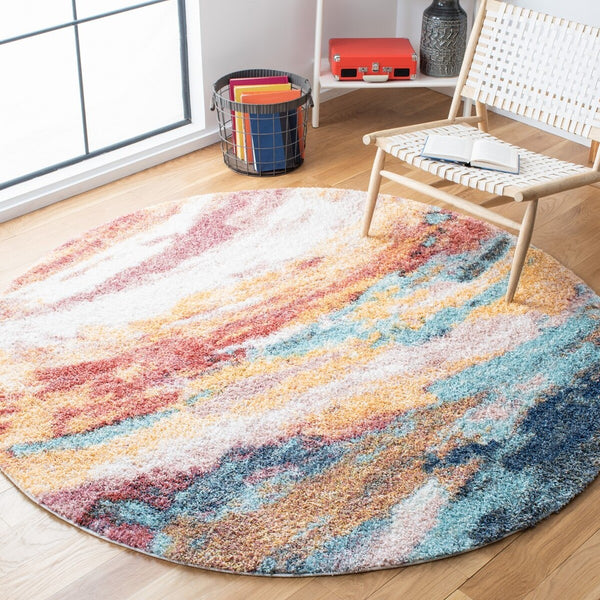 Safavieh Calista 116 Power Loomed Contemporary Rug Gold / Aqua CAL116D-6