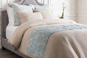 Surya Clara Cal-5000 Rustic 20"L X 88"W Bedding Runner - Durable Linen/Cotton, Cozy Home Décor Charm Dusty Sage Linen,Cotton,Linen,Cotton Cal5000-r