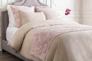 Surya Clara Cal-5000 Rustic 20"L X 88"W Bedding Runner - Durable Linen/Cotton, Cozy Home Décor Charm Mauve Linen,Cotton,Linen,Cotton Cal5001-r
