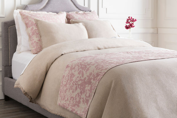 Surya Clara Cal-5000 Rustic 20"L X 88"W Bedding Runner - Durable Linen/Cotton, Cozy Home Décor Charm Mauve Linen,Cotton,Linen,Cotton Cal5001-r