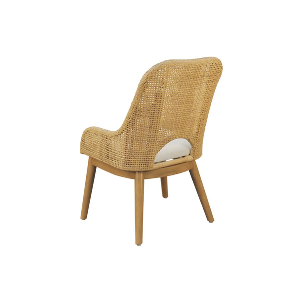 Caldera Handwoven Rattan Dining Side Chairs Set of 2 for Coastal Boho Home Decor
