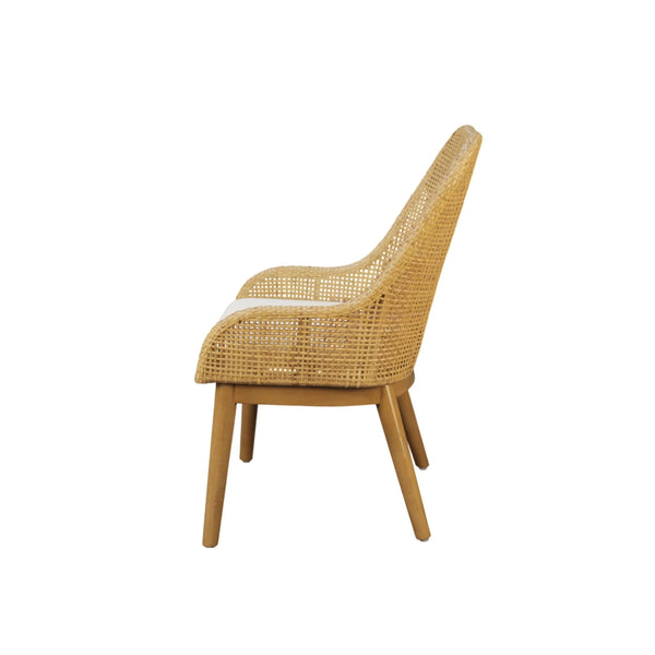 Caldera Handwoven Rattan Dining Side Chairs Set of 2 for Coastal Boho Home Decor