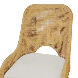Caldera Handwoven Rattan Dining Side Chairs Set of 2 for Coastal Boho Home Decor