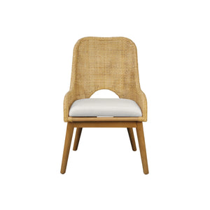 Caldera Handwoven Rattan Dining Side Chairs Set of 2 for Coastal Boho Home Decor