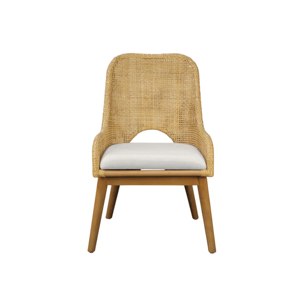Caldera Handwoven Rattan Dining Side Chairs Set of 2 for Coastal Boho Home Decor